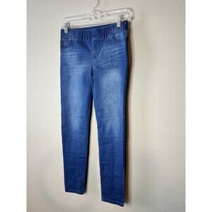 Cat & Jack Pull-On Jegging Denim Jeans Youth Size 14 Blue Low Rise Dark Wash